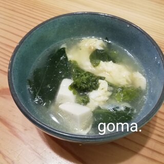 豆腐と菜花の卵スープ